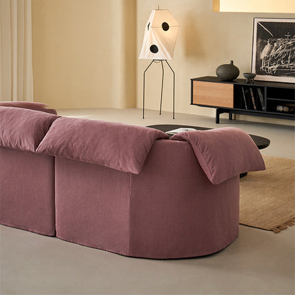 Murelle Linen Fabric Washable Purple Sofa