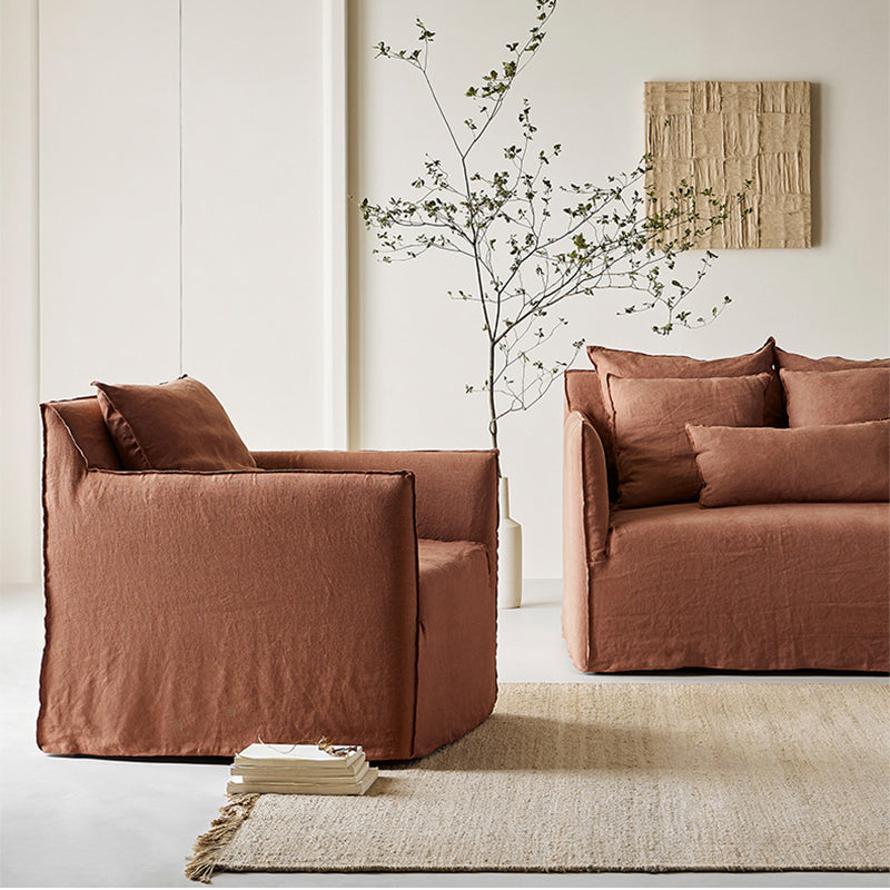 Soluna Dew-Retted Linen Fabric Washable Sofa