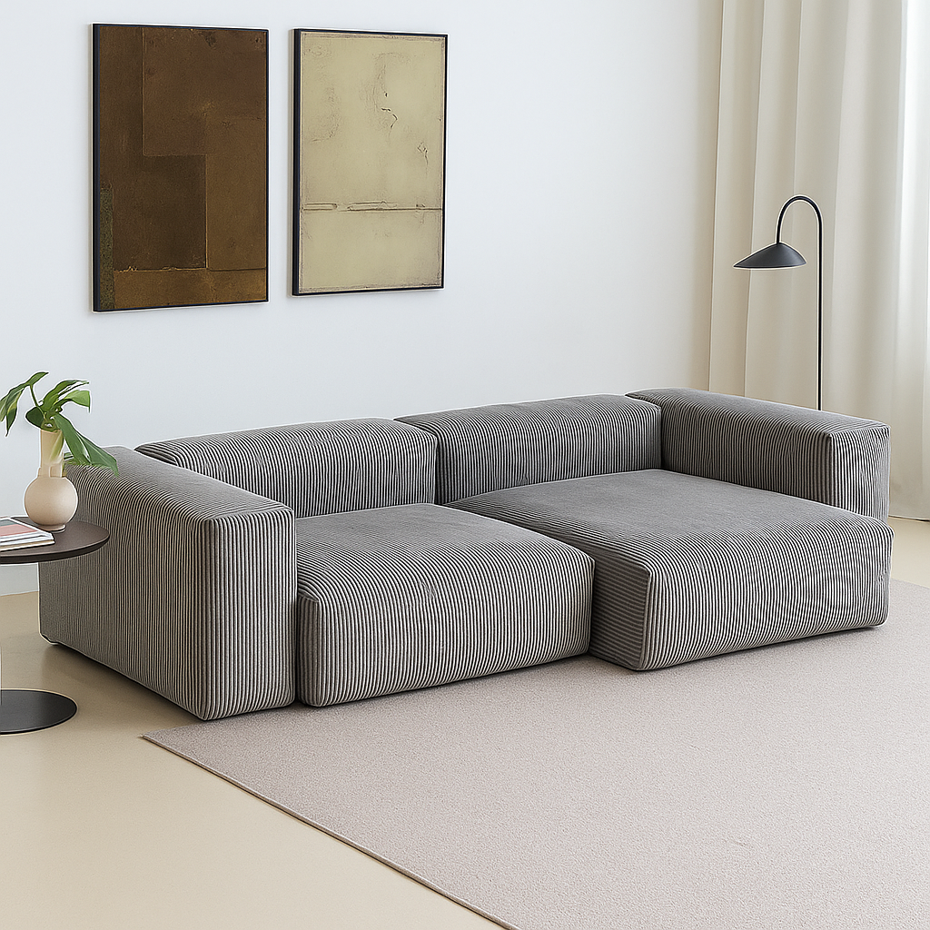Mobilious-Velvra Corduroy Deep Seat Modular Sofa