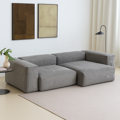 Mobilious-Velvra Corduroy Deep Seat Modular Sofa