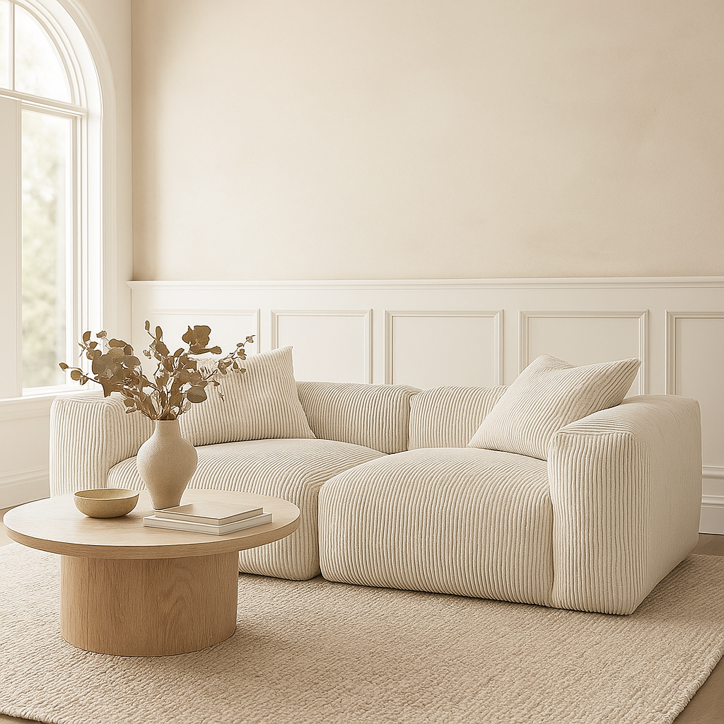 Mobilious-Velvra Corduroy Deep Seat Modular Sectional