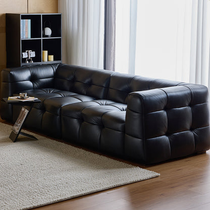 Eira Genuine Leather Retro Straight Sofa