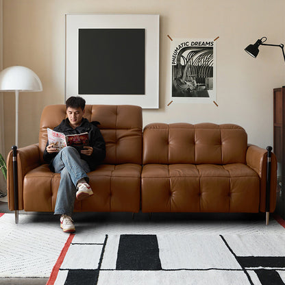 Aurelia Top Grain Leahter Sofa with Adjustable Headrest