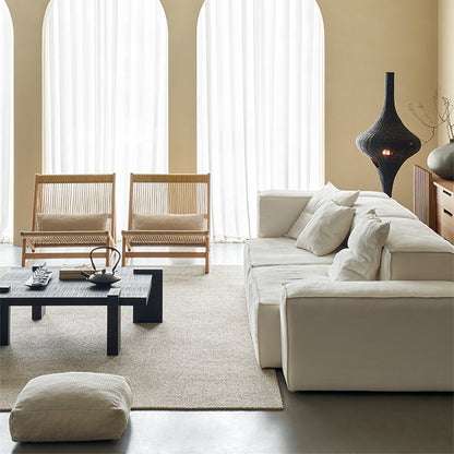 Mobilious-Armonia White Linen Fabric Washable Sofa