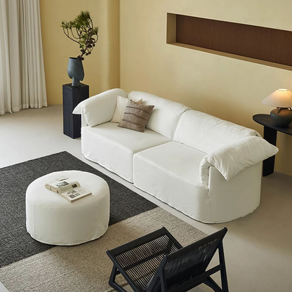 Murelle Linen Fabric Washable White Sofa