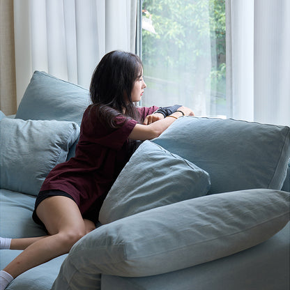 Mobilious-Nuvola Denim Slipcovered Blue Cloud Couch