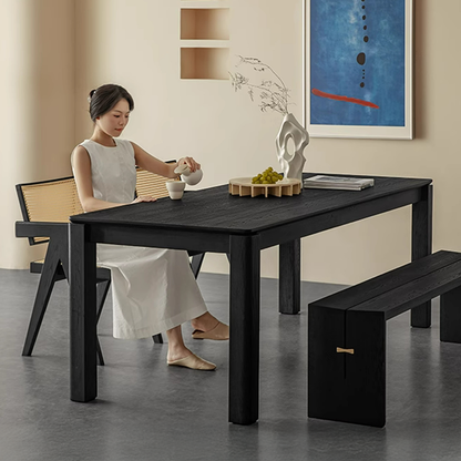 Tenaro Solid Wood Black Dining Table