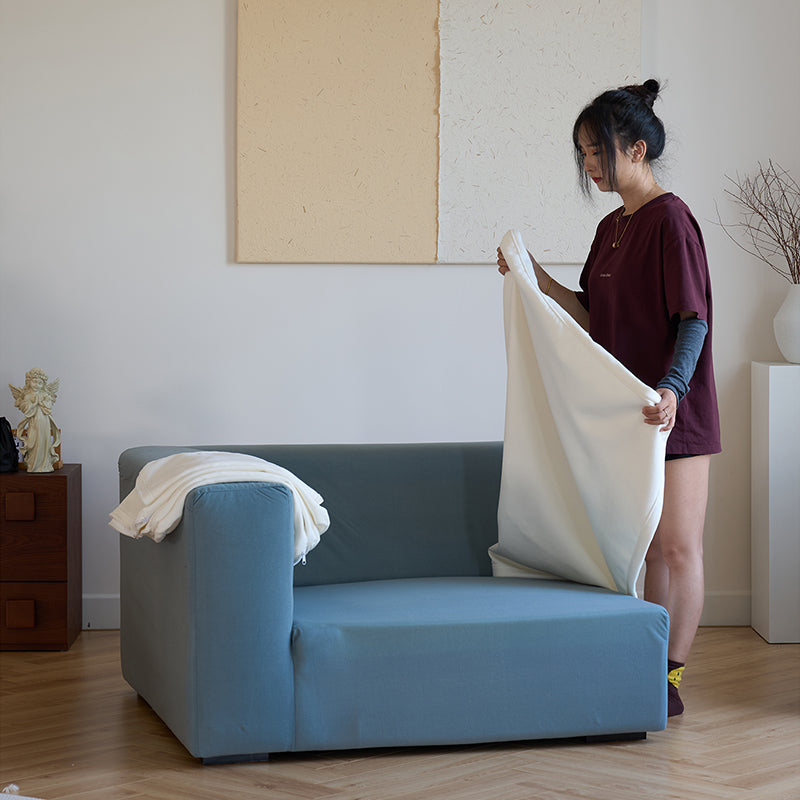 Mobilious-Nuvola Denim Slipcovered Blue Cloud Couch