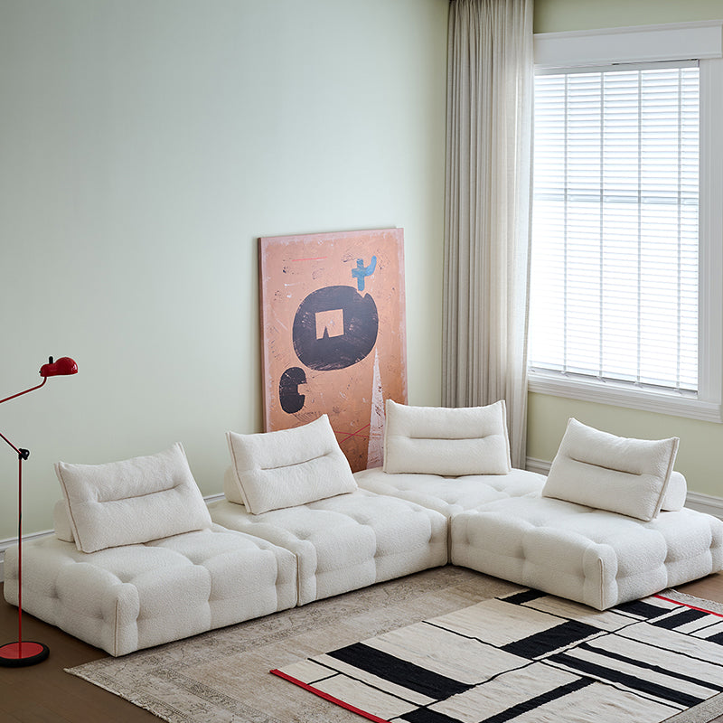 Mobilious-Stratto Gray Modular Chenille Fabric Sofa