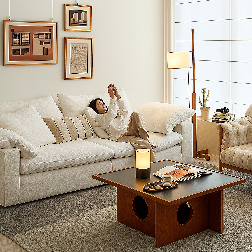 Mobilious-Lunara Dew-Retted Linen Fabric Washable Sofa- Plus