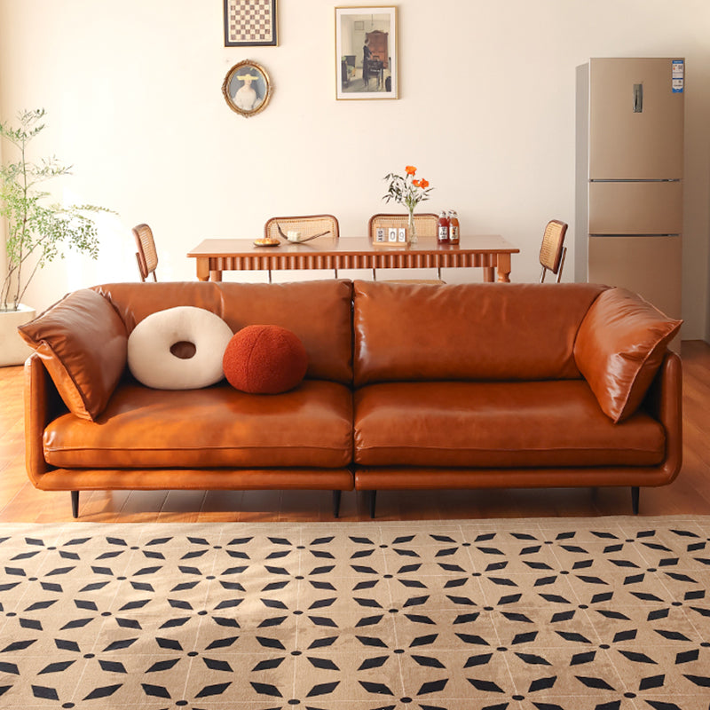 Calvía Genuine Leather Retro Straight Sofa
