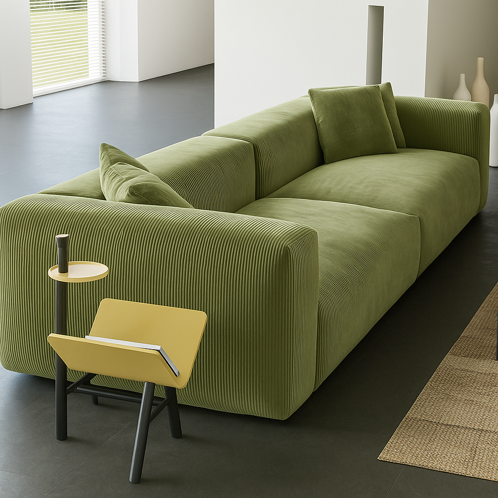 Mobilious-Verdino Corduroy Retro Green Modular Sofa