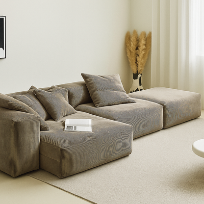Mobilious-Velvra Corduroy Deep Seat Modular Sofa