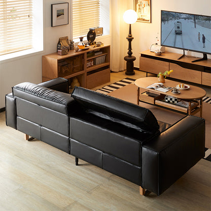 Mobilious - Treccia Top Grain Leather Straight Sofa