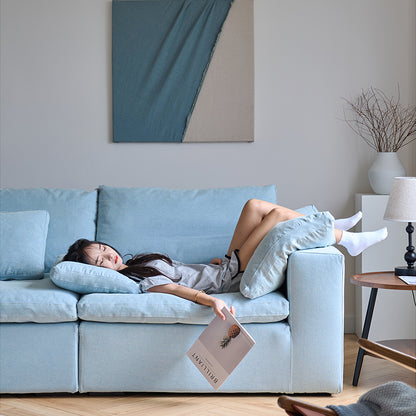 Mobilious-Nuvola Denim Slipcovered Blue Cloud Couch