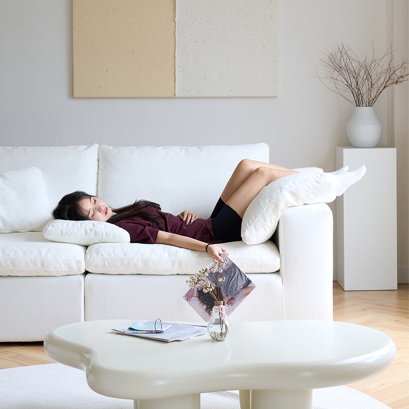 Mobilious-Nuvola Denim Slipcovered White Cloud Couch