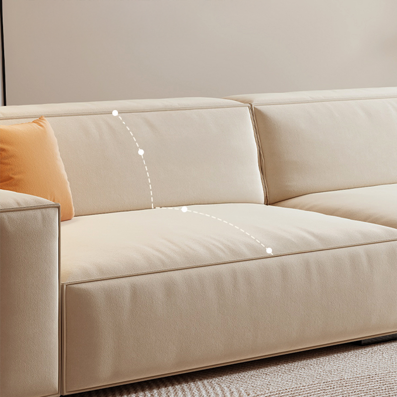 Mobilious-Calda Cream Fabric Straight Sofa