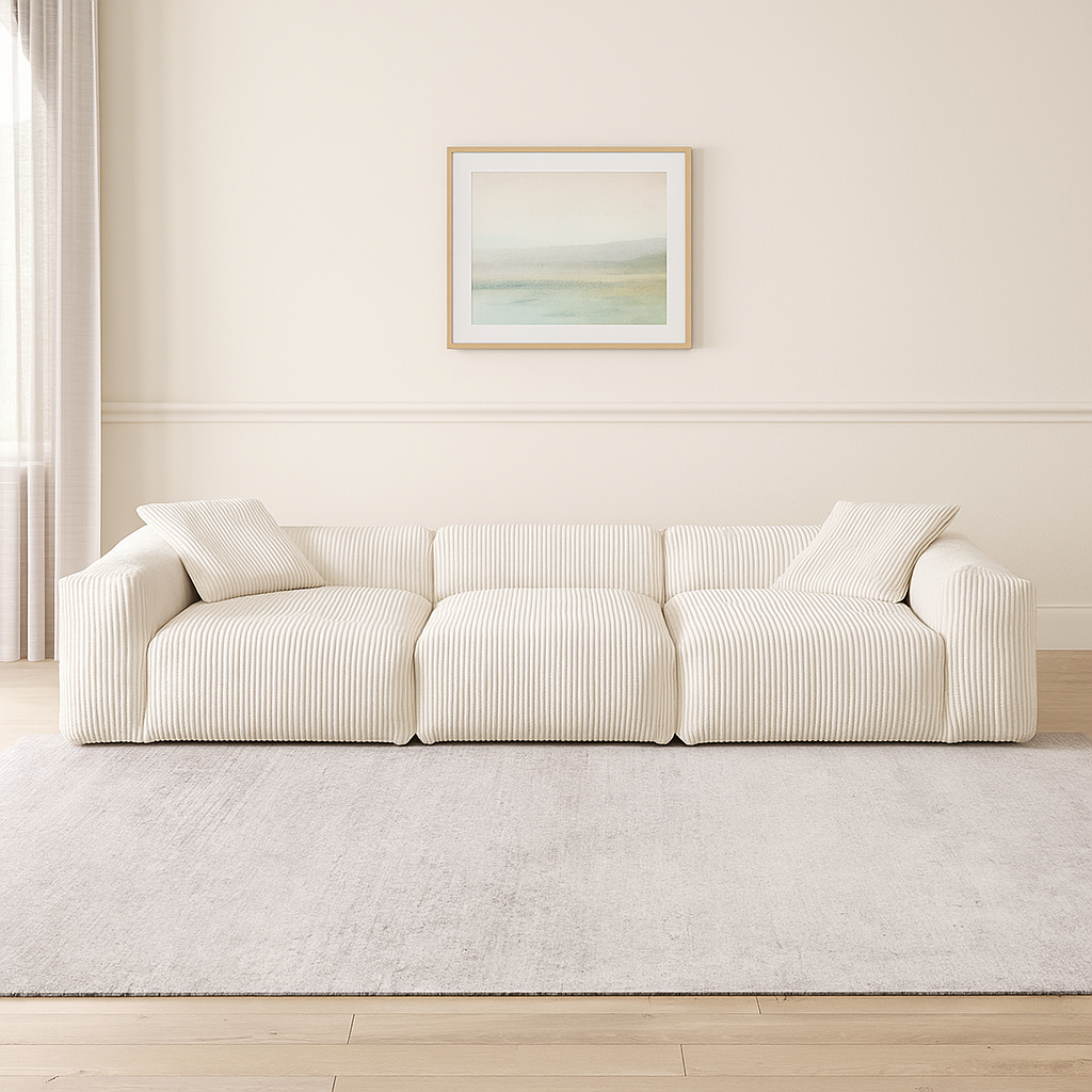 Mobilious-Velvra Corduroy Deep Seat Modular Sectional