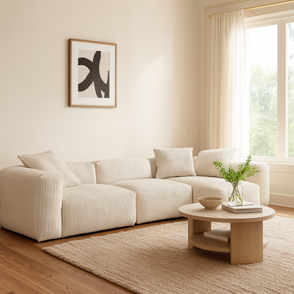 Mobilious-Velvra Corduroy Deep Seat Modular Sectional