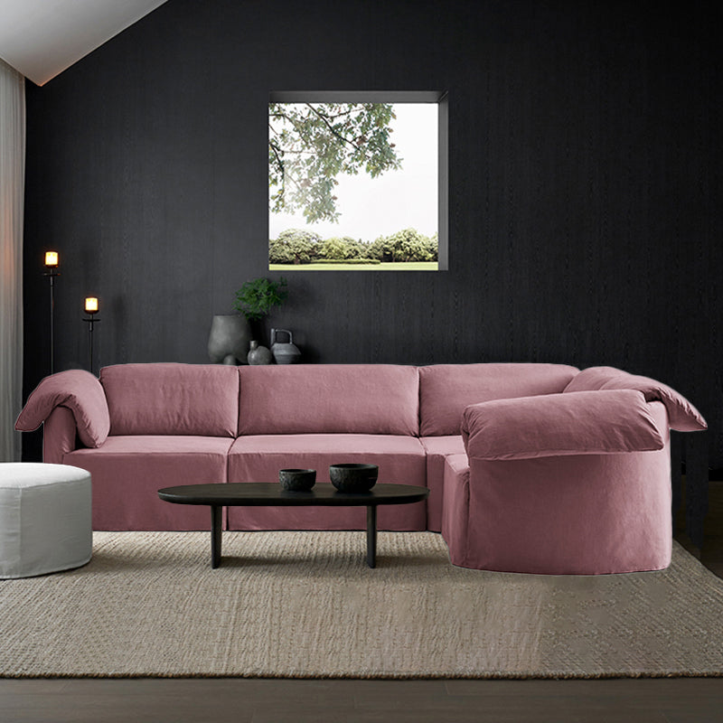 Murelle Linen Fabric Washable Purple Sofa