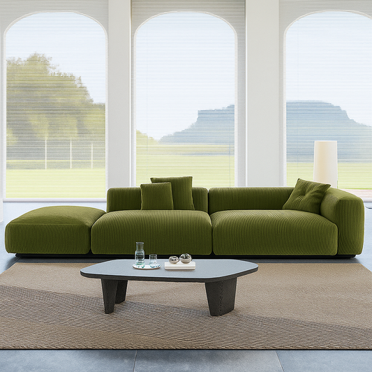Mobilious-Verdino Corduroy Retro Green Modular Sectional