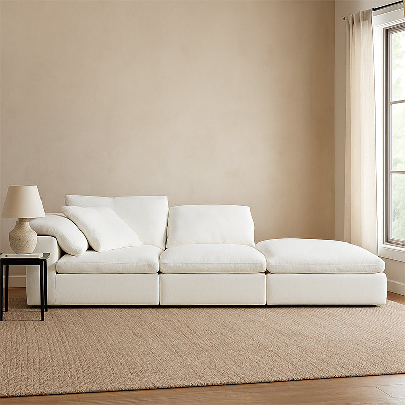 Mobilious-Lunara Dew-Retted Linen Fabric Washable Sofa- Plus