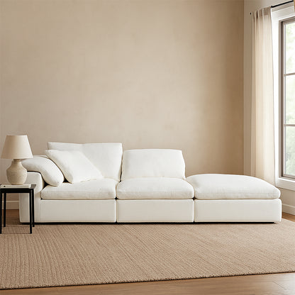 Mobilious-Lunara Dew-Retted Linen Fabric Washable Sofa- Plus