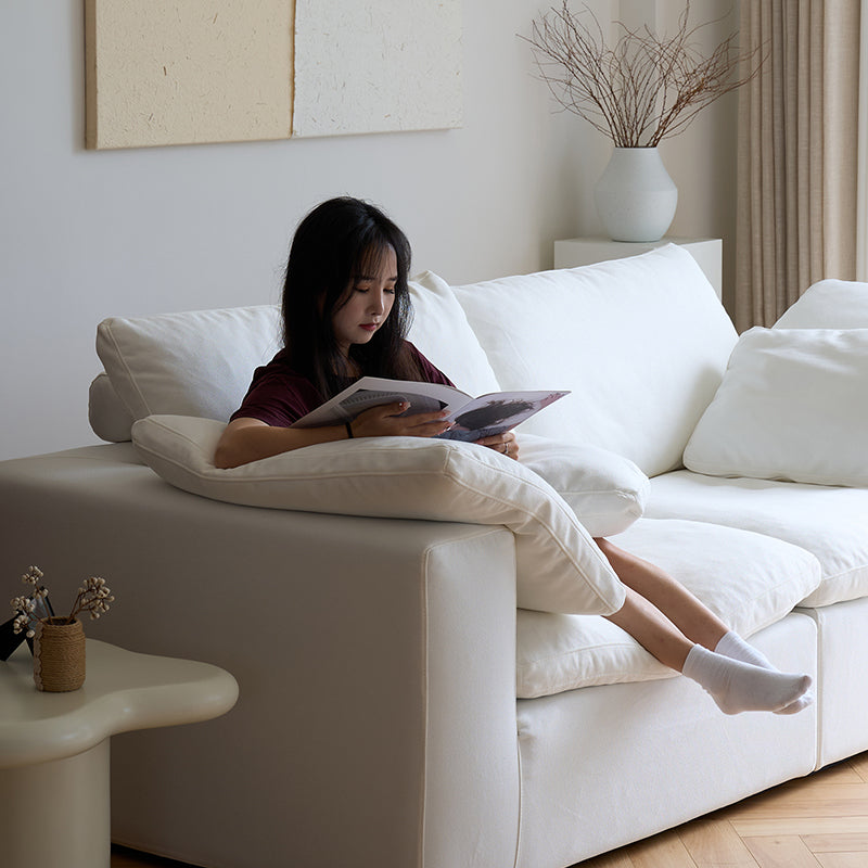 Mobilious-Nuvola Denim Slipcovered White Cloud Couch