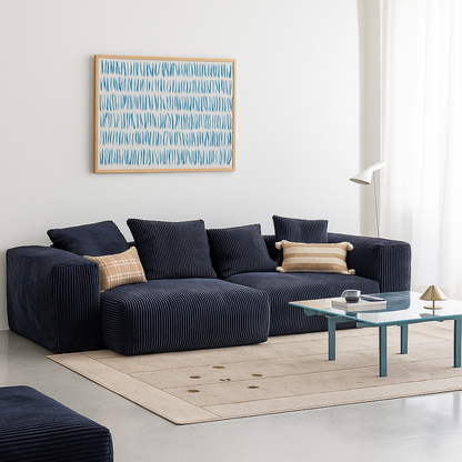 Mobilious-Velvra Corduroy Deep Seat Modular Sofa