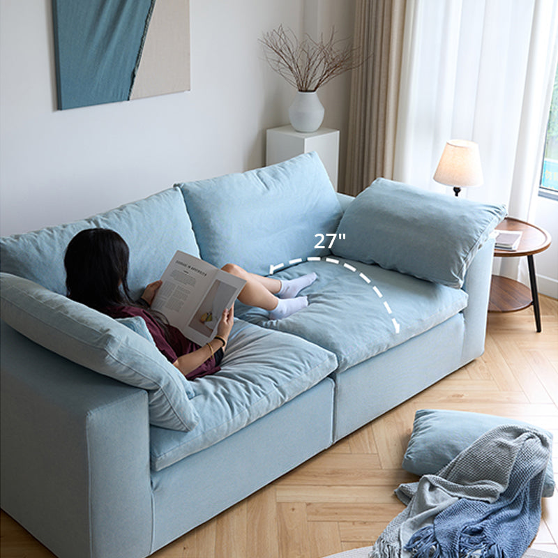 Mobilious-Nuvola Denim Slipcovered Blue Cloud Couch