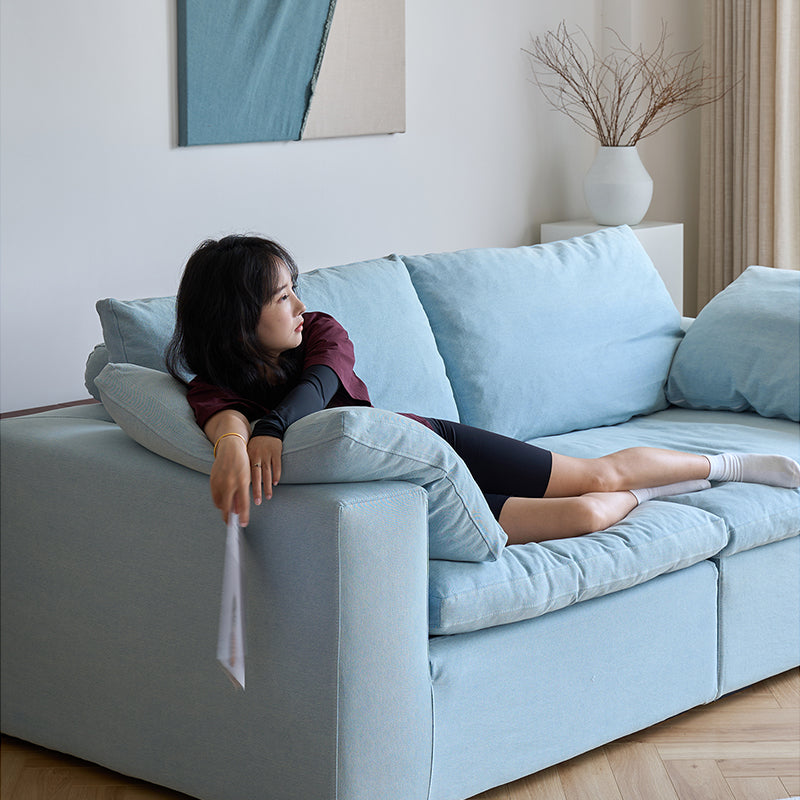 Mobilious-Nuvola Denim Slipcovered Blue Cloud Couch