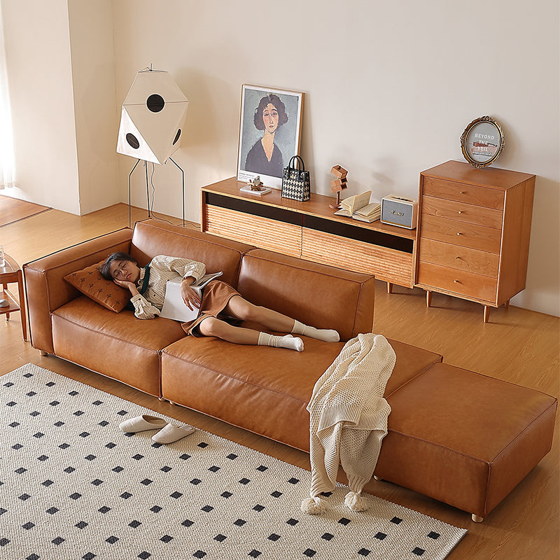 Città Genuine Leather Modular Straight Sofa