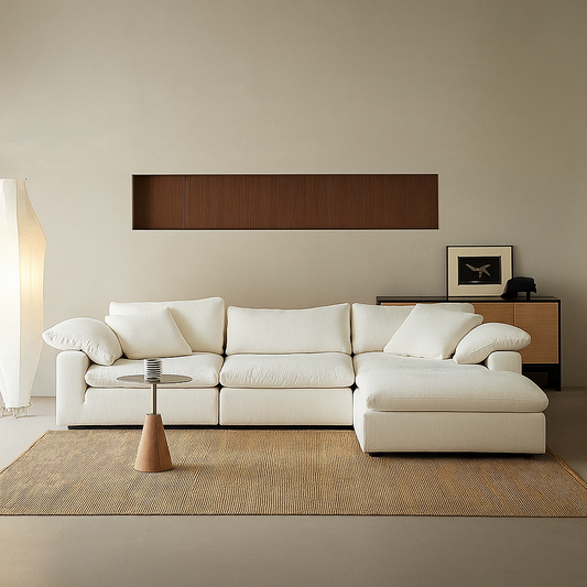 Mobilious-Lunara Dew-Retted Linen Fabric Washable Sofa- Plus