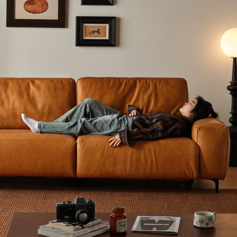 Hygge Genuine Leather Power Reclining Straight Sofa