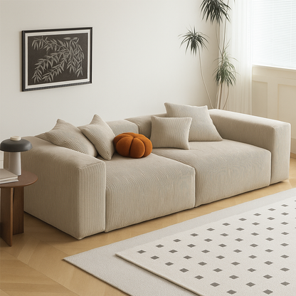 Mobilious-Velvra Corduroy Deep Seat Modular Sectional