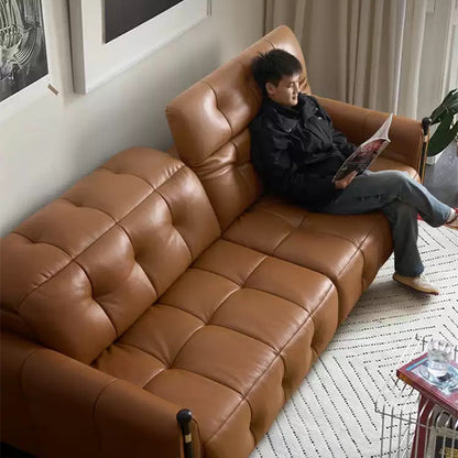 Aurelia Top Grain Leahter Sofa with Adjustable Headrest