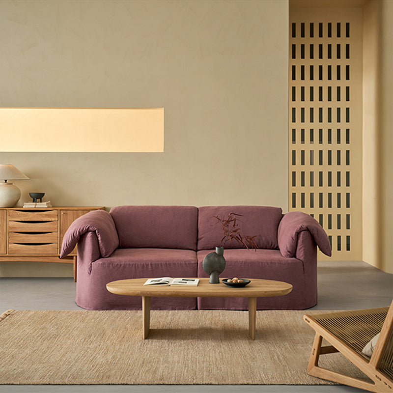 Murelle Linen Fabric Washable Purple Sofa