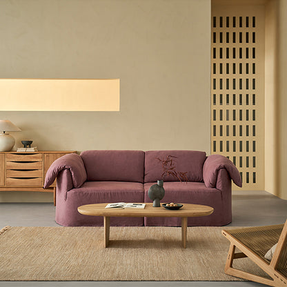 Murelle Linen Fabric Washable Purple Sofa
