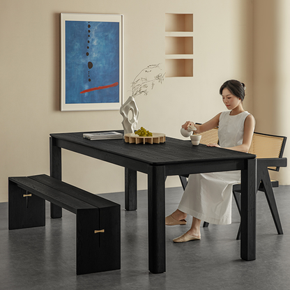 Tenaro Solid Wood Black Dining Table