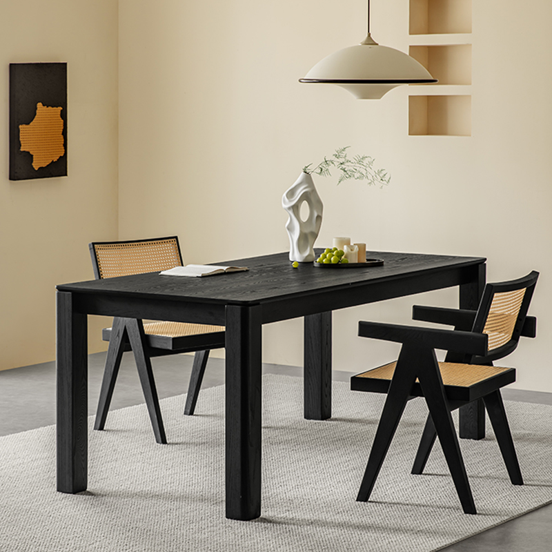Tenaro Solid Wood Black Dining Table