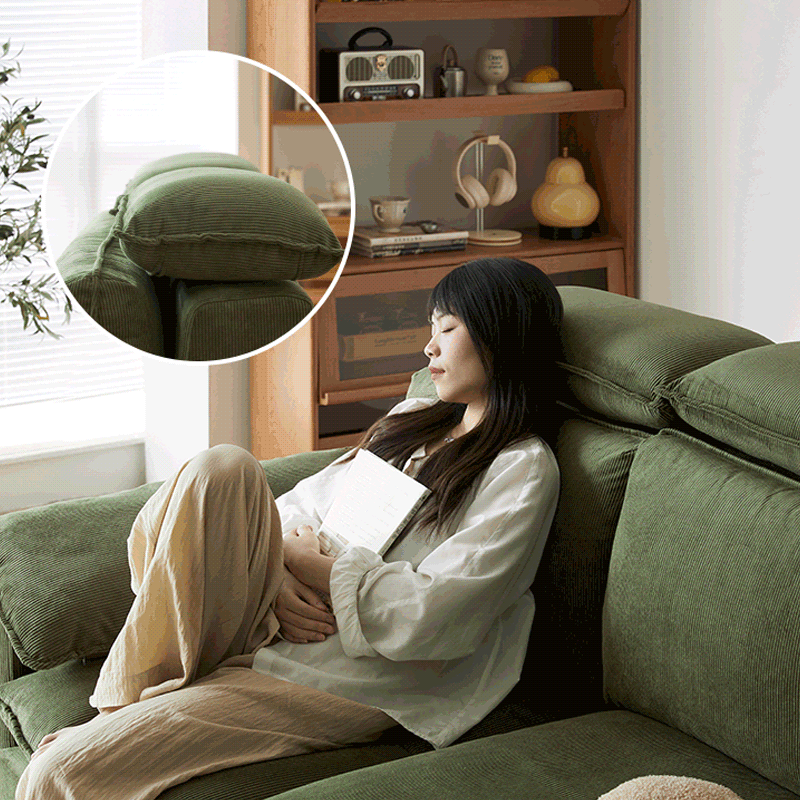 Mobilious-Bosvella Corduroy Retro Green Washable Sofa