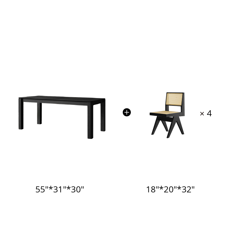 Tenaro Solid Wood Black Dining Table