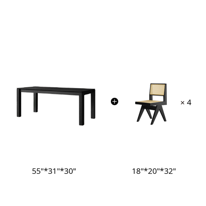 Tenaro Solid Wood Black Dining Table