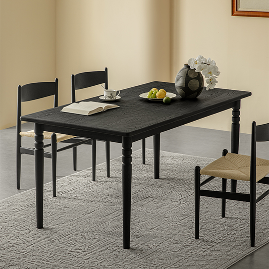 Éloise Solid Wood Black Dining Table