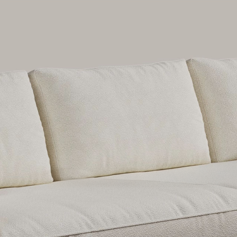 Mobilious-SABIÉRA White Bouclé Fabric Washable Sofa