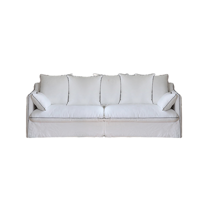 Mobilious-Bluoro Slipcovered White Skirted Sofa