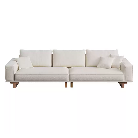 Mobilious-SABIÉRA White Bouclé Fabric Washable Sofa