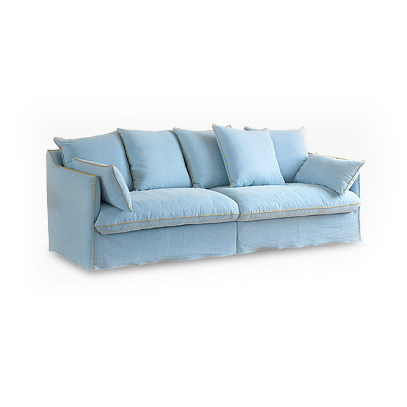Mobilious-Bluoro Slipcovered Blue Skirted Sofa