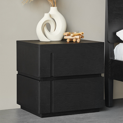 Ordo Solid Wood Black Nightstand