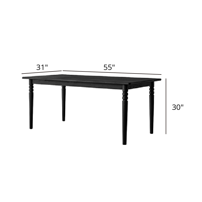 Éloise Solid Wood Black Dining Table
